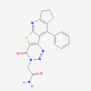 molecular formula C19H15N5O2S B289989 2-[4-Phenyl-8-oxo-1,2,3,7,8,9-hexahydro-9-thia-5,6,7,10-tetraazacyclopenta[b]fluorene-7-yl]acetamide 