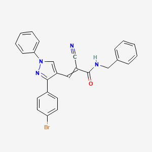 molecular formula C26H19BrN4O B2899892 N-benzyl-3-[3-(4-bromophenyl)-1-phenyl-1H-pyrazol-4-yl]-2-cyanoprop-2-enamide CAS No. 380886-15-7