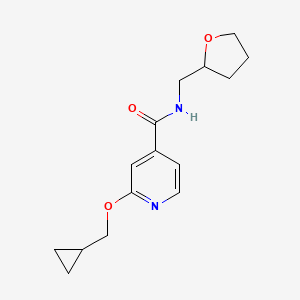 molecular formula C15H20N2O3 B2899895 2-(cyclopropylmethoxy)-N-((tetrahydrofuran-2-yl)methyl)isonicotinamide CAS No. 2034431-53-1