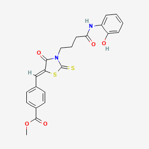 (Z)-methyl 4-((3-(4-((2-hydroxyphenyl)amino)-4-oxobutyl)-4-oxo-2-thioxothiazolidin-5-ylidene)methyl)benzoate
