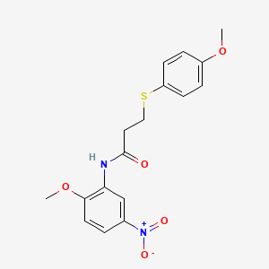 N-(2-methoxy-5-nitrophenyl)-3-((4-methoxyphenyl)thio)propanamide