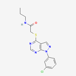 molecular formula C16H16ClN5OS B2899898 2-[1-(3-chlorophenyl)pyrazolo[3,4-d]pyrimidin-4-yl]sulfanyl-N-propylacetamide CAS No. 893922-63-9