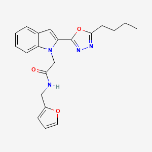 2-(2-(5-butyl-1,3,4-oxadiazol-2-yl)-1H-indol-1-yl)-N-(furan-2-ylmethyl)acetamide