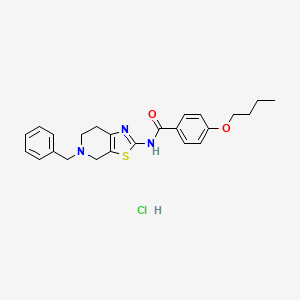 molecular formula C24H28ClN3O2S B2899910 N-(5-benzyl-4,5,6,7-tetrahydrothiazolo[5,4-c]pyridin-2-yl)-4-butoxybenzamide hydrochloride CAS No. 1185107-45-2