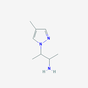 molecular formula C8H15N3 B2899920 3-(4-methyl-1H-pyrazol-1-yl)butan-2-amine CAS No. 1248214-35-8