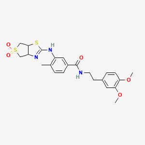 N-[2-(3,4-dimethoxyphenyl)ethyl]-3-[(5,5-dioxido-3a,4,6,6a-tetrahydrothieno[3,4-d][1,3]thiazol-2-yl)amino]-4-methylbenzamide