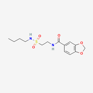 N-[2-(butylsulfamoyl)ethyl]-1,3-benzodioxole-5-carboxamide