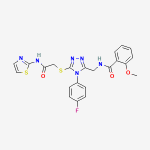 N-((4-(4-fluorophenyl)-5-((2-oxo-2-(thiazol-2-ylamino)ethyl)thio)-4H-1,2,4-triazol-3-yl)methyl)-2-methoxybenzamide