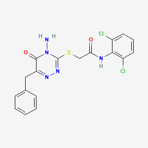 2-[(4-amino-6-benzyl-5-oxo-4,5-dihydro-1,2,4-triazin-3-yl)sulfanyl]-N-(2,6-dichlorophenyl)acetamide