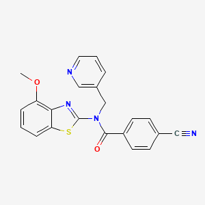 4-cyano-N-(4-methoxybenzo[d]thiazol-2-yl)-N-(pyridin-3-ylmethyl)benzamide
