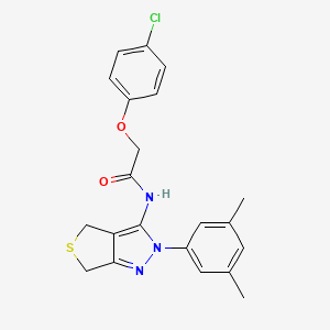 2-(4-chlorophenoxy)-N-[2-(3,5-dimethylphenyl)-4,6-dihydrothieno[3,4-c]pyrazol-3-yl]acetamide