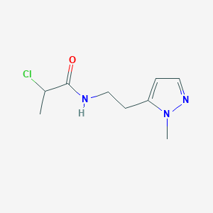 molecular formula C9H14ClN3O B2899966 2-chloro-N-[2-(1-methyl-1H-pyrazol-5-yl)ethyl]propanamide CAS No. 1697336-98-3