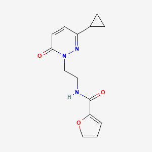 molecular formula C14H15N3O3 B2899980 N-(2-(3-cyclopropyl-6-oxopyridazin-1(6H)-yl)ethyl)furan-2-carboxamide CAS No. 2034533-64-5