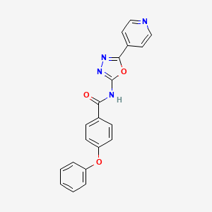 molecular formula C20H14N4O3 B2899981 4-phenoxy-N-(5-pyridin-4-yl-1,3,4-oxadiazol-2-yl)benzamide CAS No. 887867-81-4