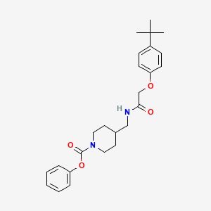 molecular formula C25H32N2O4 B2899982 Phenyl 4-((2-(4-(tert-butyl)phenoxy)acetamido)methyl)piperidine-1-carboxylate CAS No. 1235668-15-1