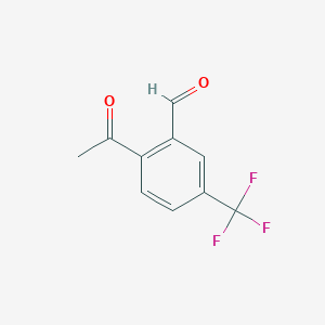 molecular formula C10H7F3O2 B2899983 2-Acetyl-5-(trifluoromethyl)benzaldehyde CAS No. 2383914-83-6