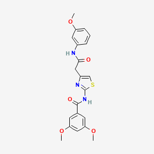molecular formula C21H21N3O5S B2899992 3,5-dimethoxy-N-(4-(2-((3-methoxyphenyl)amino)-2-oxoethyl)thiazol-2-yl)benzamide CAS No. 921864-40-6
