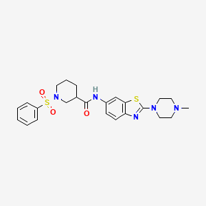 N-(2-(4-methylpiperazin-1-yl)benzo[d]thiazol-6-yl)-1-(phenylsulfonyl)piperidine-3-carboxamide