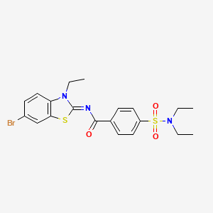 N-(6-bromo-3-ethyl-1,3-benzothiazol-2-ylidene)-4-(diethylsulfamoyl)benzamide