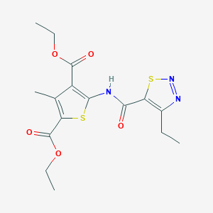 molecular formula C16H19N3O5S2 B2900007 Diethyl 5-[(4-ethylthiadiazole-5-carbonyl)amino]-3-methylthiophene-2,4-dicarboxylate CAS No. 899979-30-7