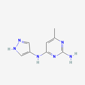 6-Methyl-4-N-(1H-pyrazol-4-yl)pyrimidine-2,4-diamine