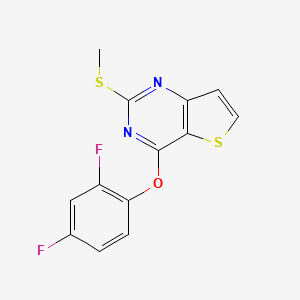molecular formula C13H8F2N2OS2 B2900017 4-(2,4-Difluorophenoxy)-2-(methylsulfanyl)thieno[3,2-d]pyrimidine CAS No. 339018-90-5