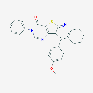 9-(4-Methoxyphenyl)-14-phenyl-17-thia-2,12,14-triazatetracyclo[8.7.0.03,8.011,16]heptadeca-1,3(8),9,11(16),12-pentaen-15-one