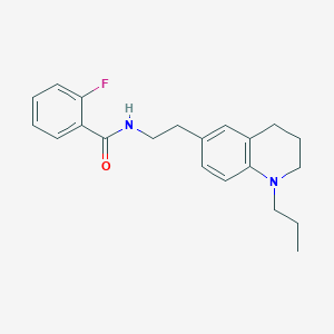 molecular formula C21H25FN2O B2900044 2-fluoro-N-(2-(1-propyl-1,2,3,4-tetrahydroquinolin-6-yl)ethyl)benzamide CAS No. 955527-74-9