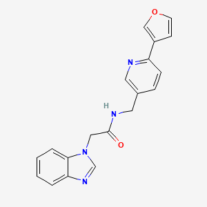 2-(1H-benzo[d]imidazol-1-yl)-N-((6-(furan-3-yl)pyridin-3-yl)methyl)acetamide
