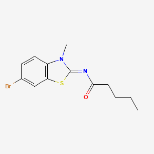 molecular formula C13H15BrN2OS B2900062 (E)-N-(6-bromo-3-methylbenzo[d]thiazol-2(3H)-ylidene)pentanamide CAS No. 403845-56-7