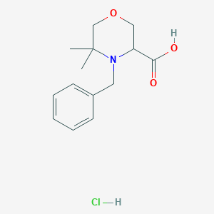 4-Benzyl-5,5-dimethylmorpholine-3-carboxylic acid;hydrochloride