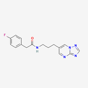 N-(3-([1,2,4]triazolo[1,5-a]pyrimidin-6-yl)propyl)-2-(4-fluorophenyl)acetamide