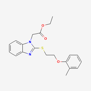 Ethyl 2-{2-[2-(2-methylphenoxy)ethylthio]benzimidazolyl}acetate