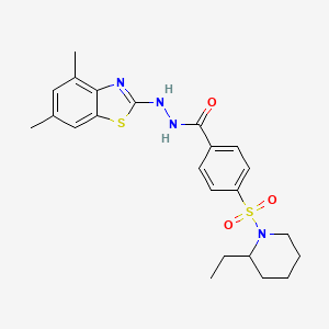 molecular formula C23H28N4O3S2 B2900085 N'-(4,6-dimethylbenzo[d]thiazol-2-yl)-4-((2-ethylpiperidin-1-yl)sulfonyl)benzohydrazide CAS No. 851987-43-4