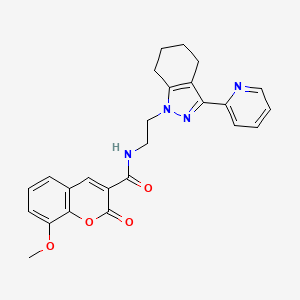 8-methoxy-2-oxo-N-{2-[3-(pyridin-2-yl)-4,5,6,7-tetrahydro-1H-indazol-1-yl]ethyl}-2H-chromene-3-carboxamide
