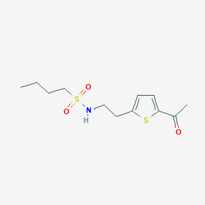 molecular formula C12H19NO3S2 B2900096 N-(2-(5-acetylthiophen-2-yl)ethyl)butane-1-sulfonamide CAS No. 2034542-17-9