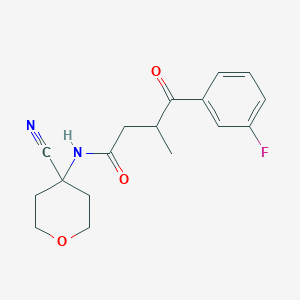 molecular formula C17H19FN2O3 B2900100 N-(4-Cyanooxan-4-YL)-4-(3-fluorophenyl)-3-methyl-4-oxobutanamide CAS No. 1436252-26-4