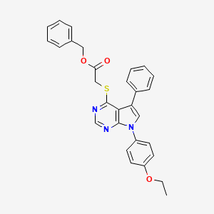 molecular formula C29H25N3O3S B2900102 benzyl 2-((7-(4-ethoxyphenyl)-5-phenyl-7H-pyrrolo[2,3-d]pyrimidin-4-yl)thio)acetate CAS No. 497072-28-3