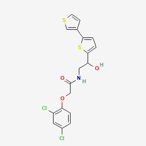 molecular formula C18H15Cl2NO3S2 B2900108 N-(2-([2,3'-bithiophen]-5-yl)-2-hydroxyethyl)-2-(2,4-dichlorophenoxy)acetamide CAS No. 2185590-63-8