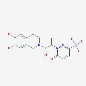 2-[1-(6,7-Dimethoxy-1,2,3,4-tetrahydroisoquinolin-2-yl)-1-oxopropan-2-yl]-6-(trifluoromethyl)-2,3-dihydropyridazin-3-one