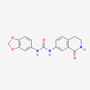 molecular formula C17H15N3O4 B2900114 1-(Benzo[d][1,3]dioxol-5-yl)-3-(1-oxo-1,2,3,4-tetrahydroisoquinolin-7-yl)urea CAS No. 1351605-20-3