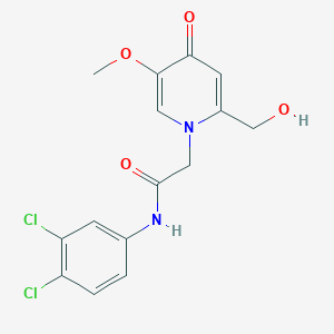 molecular formula C15H14Cl2N2O4 B2900117 N-(3,4-dichlorophenyl)-2-(2-(hydroxymethyl)-5-methoxy-4-oxopyridin-1(4H)-yl)acetamide CAS No. 941916-19-4