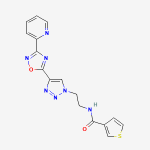 N-(2-(4-(3-(pyridin-2-yl)-1,2,4-oxadiazol-5-yl)-1H-1,2,3-triazol-1-yl)ethyl)thiophene-3-carboxamide