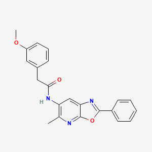 molecular formula C22H19N3O3 B2900127 2-(3-methoxyphenyl)-N-(5-methyl-2-phenyloxazolo[5,4-b]pyridin-6-yl)acetamide CAS No. 2034467-73-5