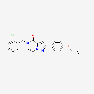 molecular formula C23H22ClN3O2 B2900132 2-(4-butoxyphenyl)-5-(2-chlorobenzyl)pyrazolo[1,5-a]pyrazin-4(5H)-one CAS No. 1359451-11-8