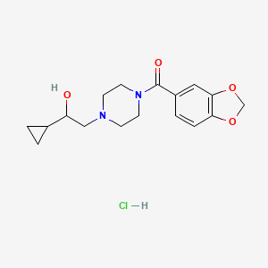 Benzo[d][1,3]dioxol-5-yl(4-(2-cyclopropyl-2-hydroxyethyl)piperazin-1-yl)methanone hydrochloride