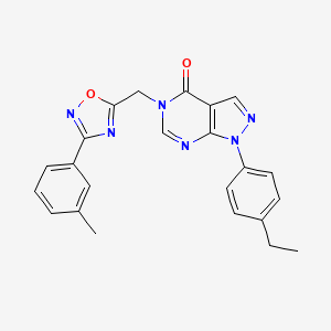 molecular formula C23H20N6O2 B2900154 2-methyl-N-(2-methylbenzyl)-5-[5-(piperidin-1-ylcarbonyl)-1,3,4-oxadiazol-2-yl]thiophene-3-sulfonamide CAS No. 1216893-16-1