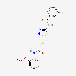 N-(5-((2-((2-ethoxyphenyl)amino)-2-oxoethyl)thio)-1,3,4-thiadiazol-2-yl)-3-fluorobenzamide