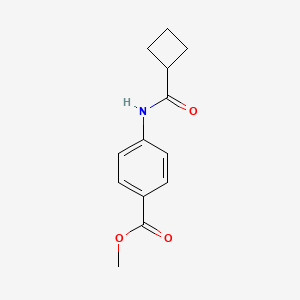 molecular formula C13H15NO3 B2900159 4-(Cyclobutanecarbonyl-amino)-benzoic acid methyl ester CAS No. 733763-87-6