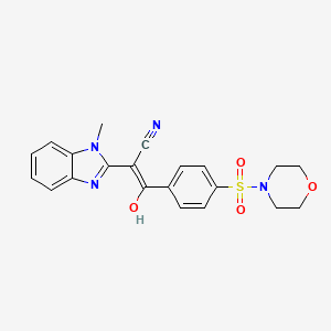 (E)-2-(1-methyl-1H-benzo[d]imidazol-2(3H)-ylidene)-3-(4-(morpholinosulfonyl)phenyl)-3-oxopropanenitrile